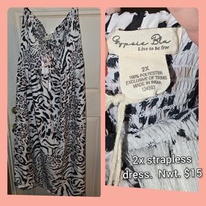 Black and White Midi Dress